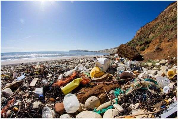 мусор на берегу моря